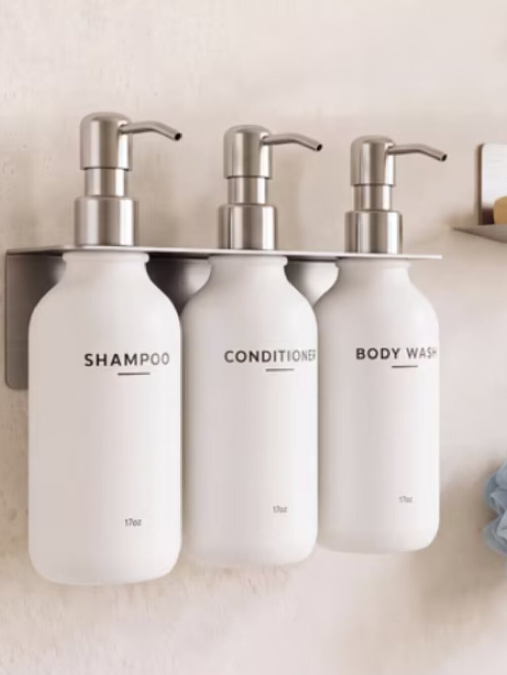 Shampoo Conditioner Dispenser Shower Soap Dispenser Wall Mounted 17 fl oz NEW